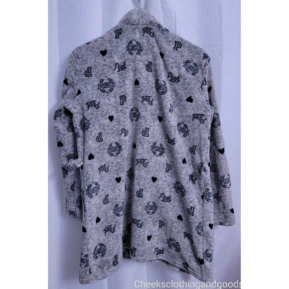 Pink Victoria's Secret Gray Soft Plush Robe Women's size XS - Picture 3 of 5